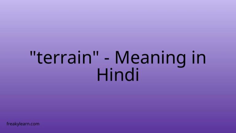 “terrain” Meaning in Hindi