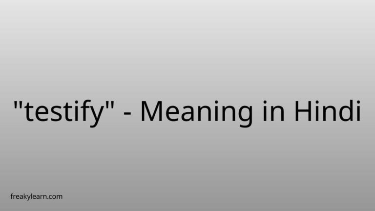 “testify” Meaning in Hindi