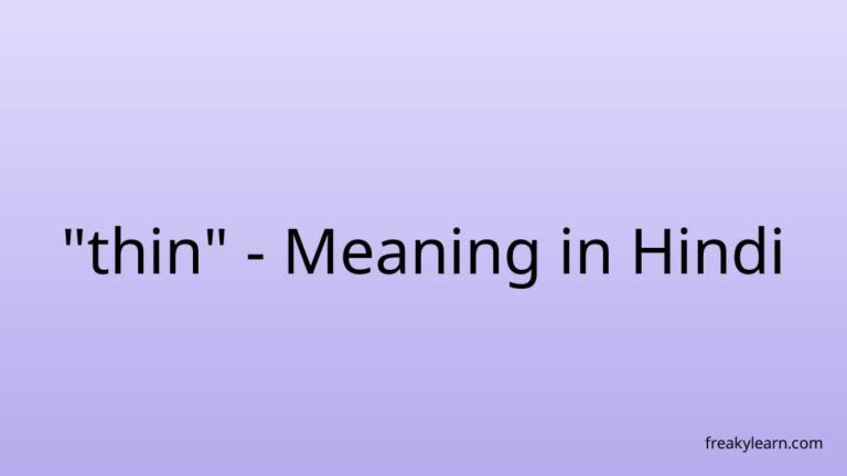 “thin” Meaning in Hindi