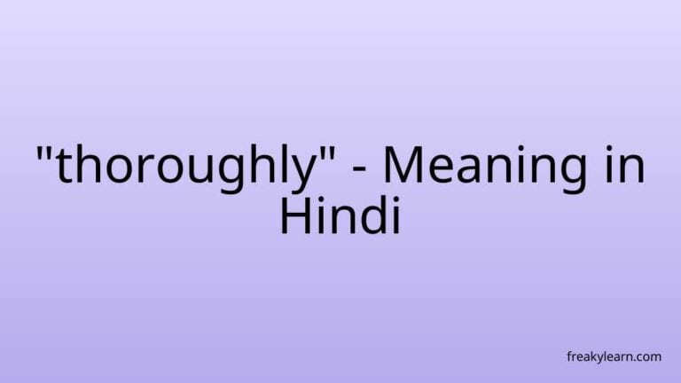 “thoroughly” Meaning in Hindi