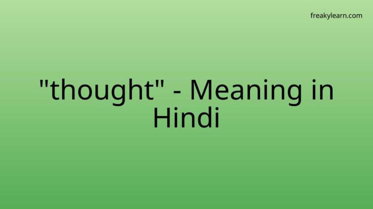 “thought” Meaning in Hindi