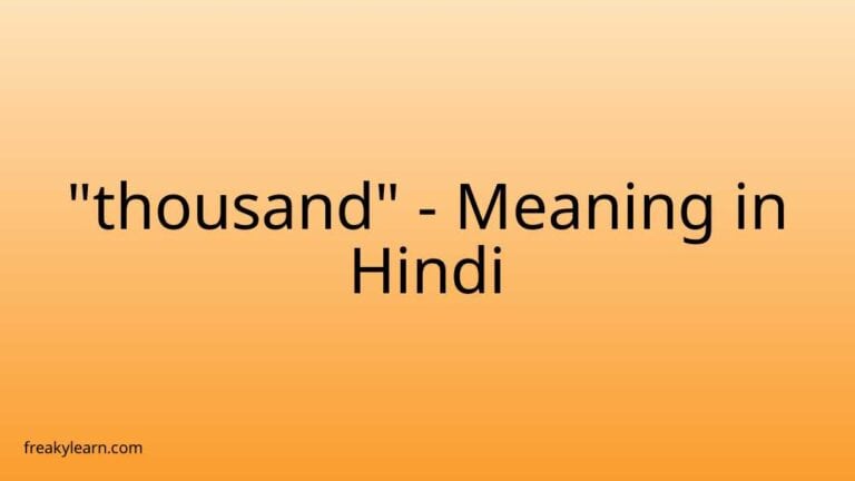 “thousand” Meaning in Hindi