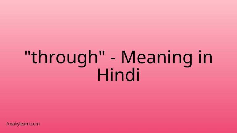 “through” Meaning in Hindi