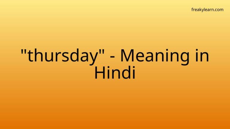 “thursday” Meaning in Hindi