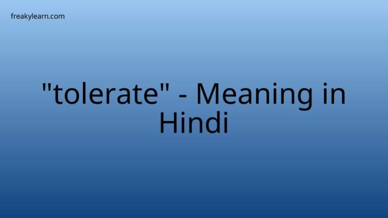 “tolerate” Meaning in Hindi