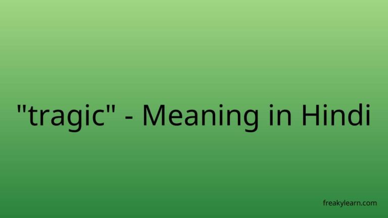 “tragic” Meaning in Hindi