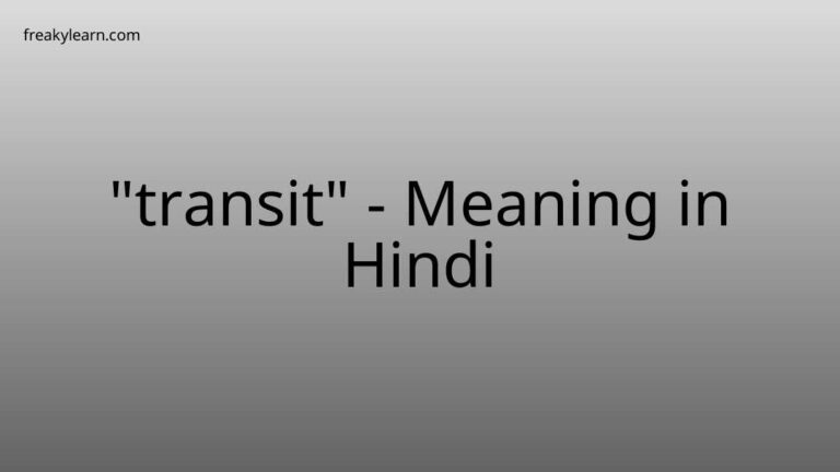 “transit” Meaning in Hindi