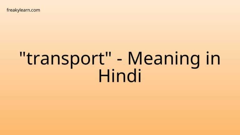 “transport” Meaning in Hindi