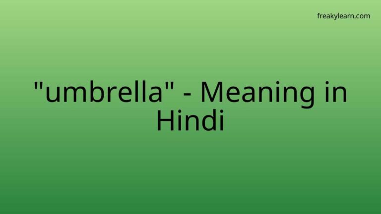 “umbrella” Meaning in Hindi