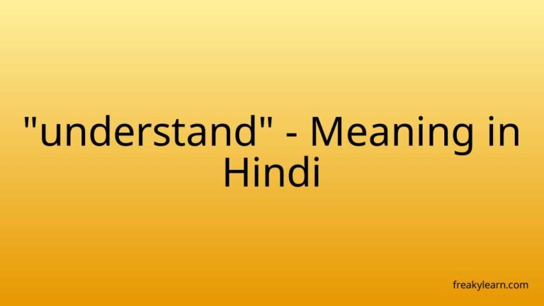 “understand” Meaning in Hindi