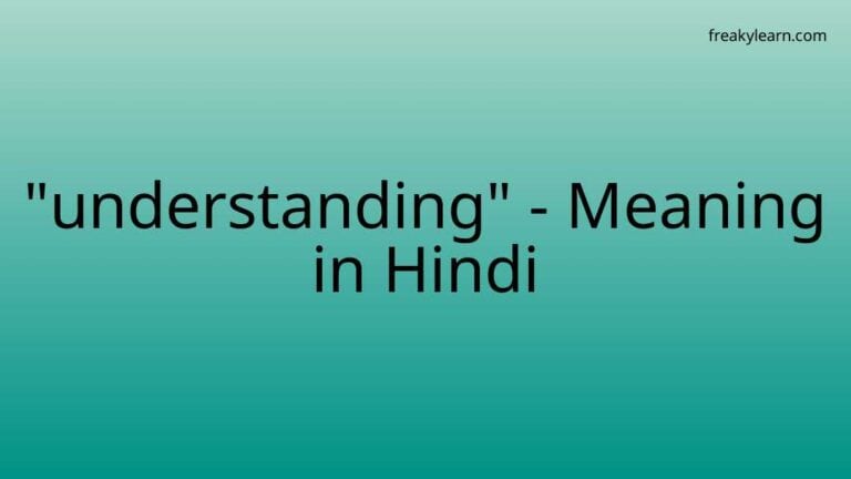 “understanding” Meaning in Hindi