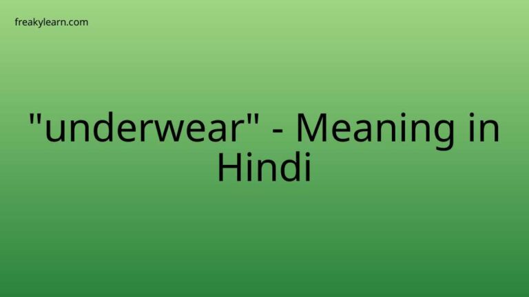 “underwear” Meaning in Hindi