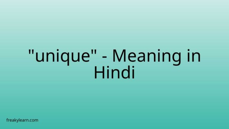 “unique” Meaning in Hindi