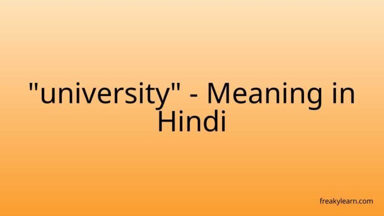 “university” Meaning in Hindi