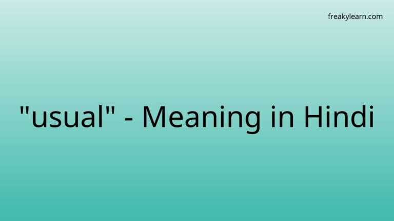 “usual” Meaning in Hindi