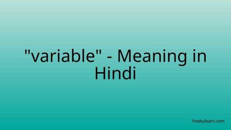 “variable” Meaning in Hindi