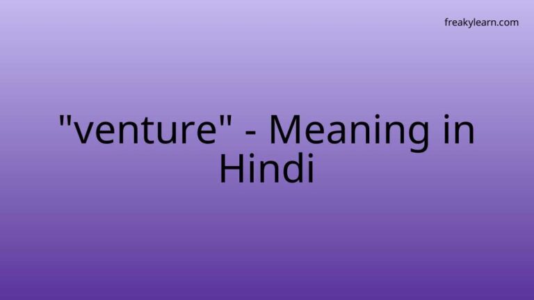 “venture” Meaning in Hindi