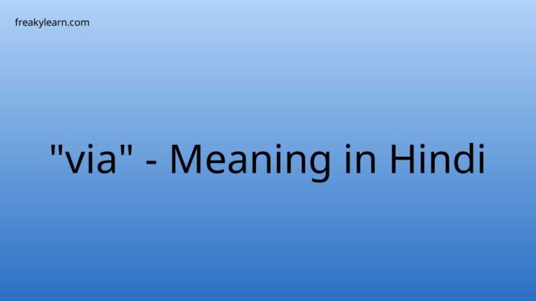 “via” Meaning in Hindi