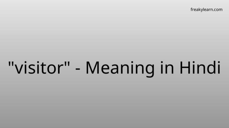 “visitor” Meaning in Hindi