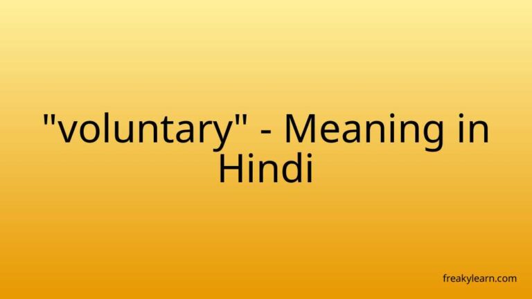 “voluntary” Meaning in Hindi