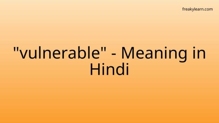 “vulnerable” Meaning in Hindi