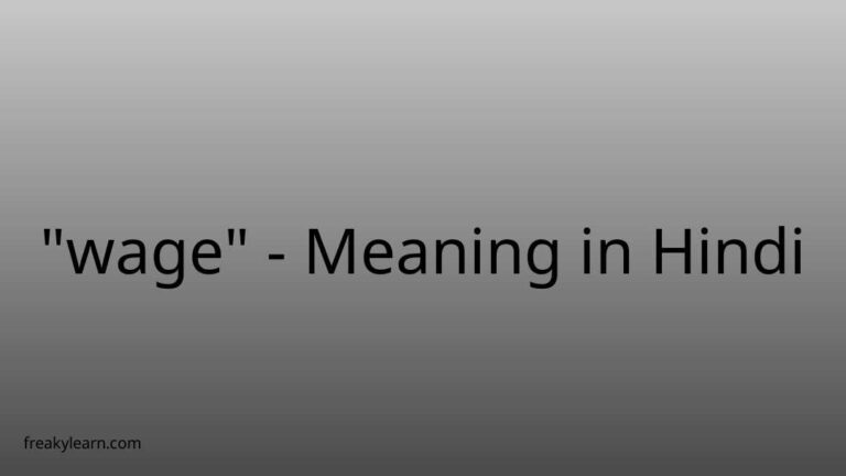 “wage” Meaning in Hindi