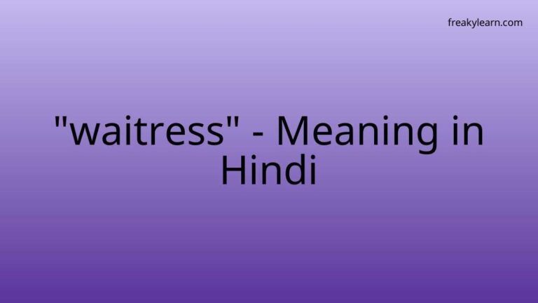 “waitress” Meaning in Hindi