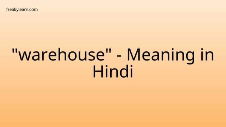 “warehouse” Meaning in Hindi