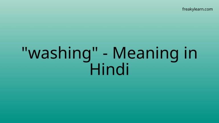 “washing” Meaning in Hindi