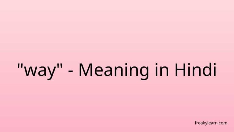 “way” Meaning in Hindi