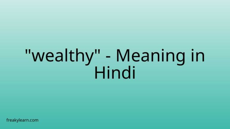 “wealthy” Meaning in Hindi