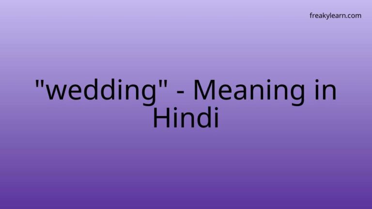 “wedding” Meaning in Hindi