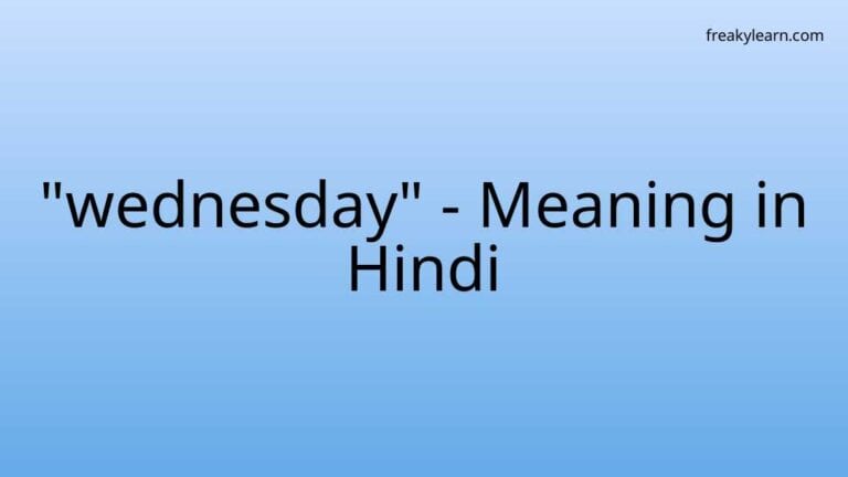 “wednesday” Meaning in Hindi