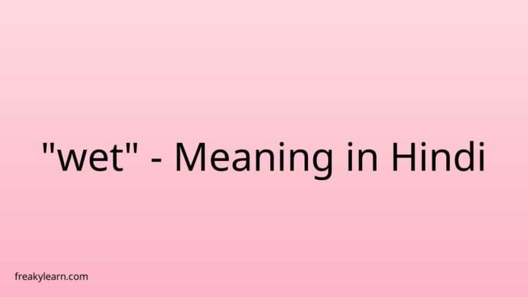 “wet” Meaning in Hindi