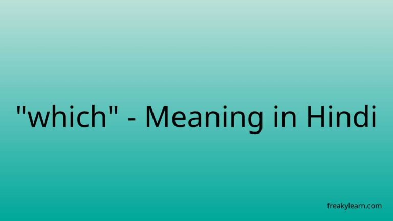 “which” Meaning in Hindi