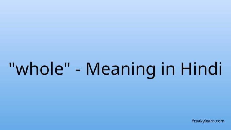 “whole” Meaning in Hindi