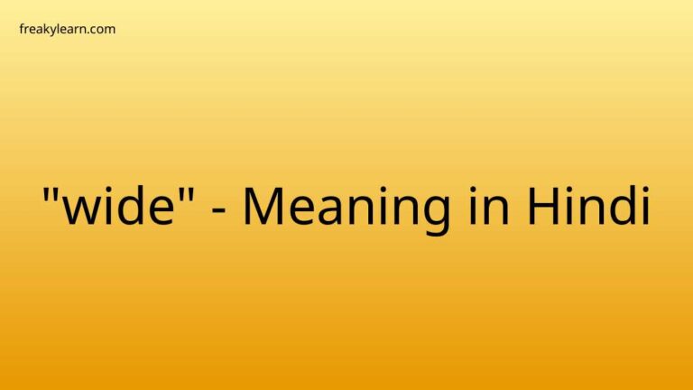 “wide” Meaning in Hindi