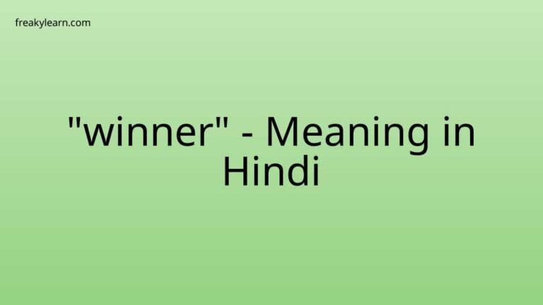 “winner” Meaning in Hindi