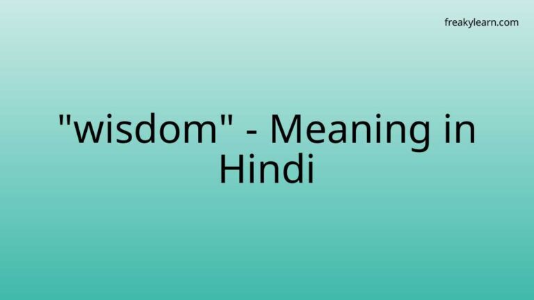 “wisdom” Meaning in Hindi