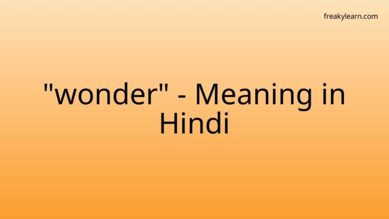 “wonder” Meaning in Hindi