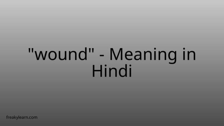 “wound” Meaning in Hindi