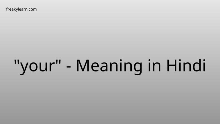 “your” Meaning in Hindi